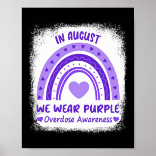 Rainbow In August We Wear Purple Overdose Awarenes Poster