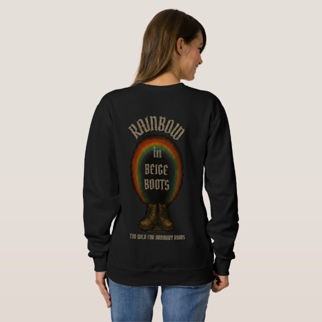 RAINBOW in BEIGE BOOTS Sweatshirt (Back Full)