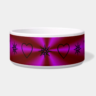 rainbow in crimson and pink with stars and hearts