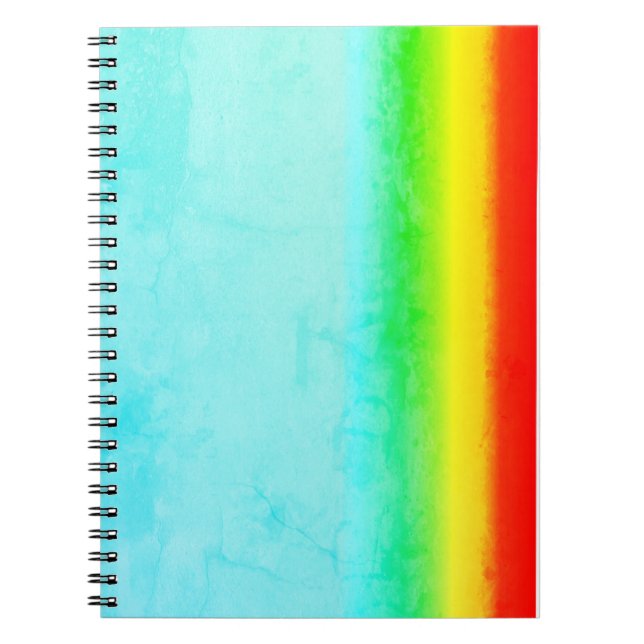 Rainbow in Cyan Sky Spiral Notebook, Arco iris en  Notebook (Front)
