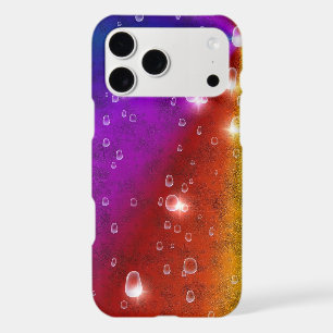 Rainbow in Elephant Skin Leather Optik , Raindrops