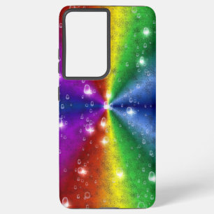 Rainbow in Elephant Skin Leather Optik , Raindrops Samsung Galaxy Case