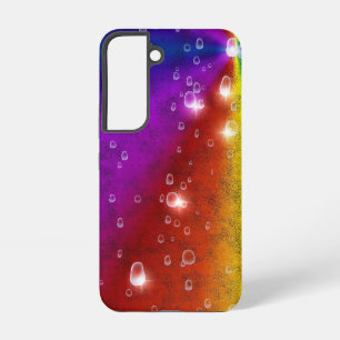 Rainbow in Elephant Skin Leather Optik , Raindrops Samsung Galaxy Case
