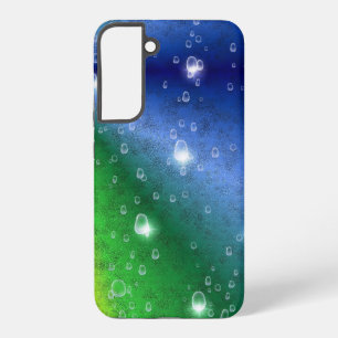 Rainbow in Elephant Skin Leather Optik & Raindrops Samsung Galaxy Case