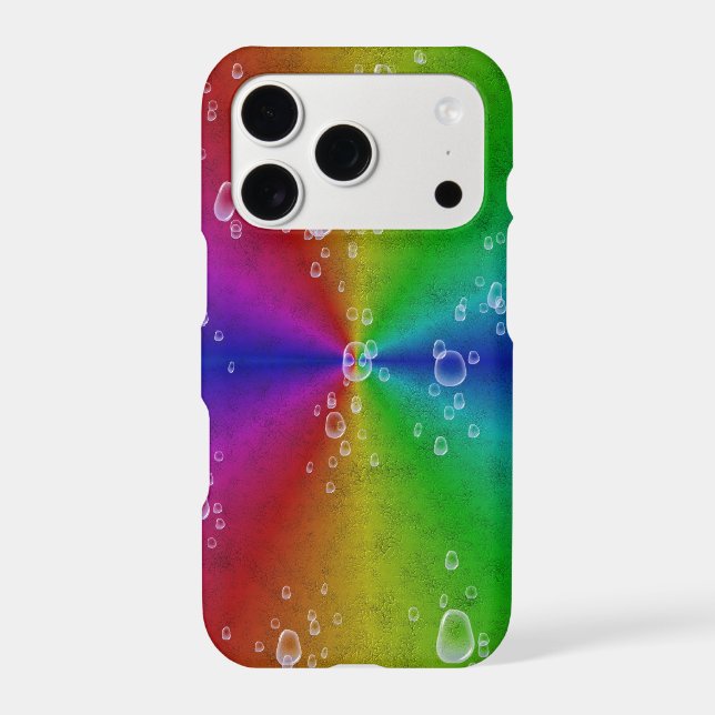 rainbow in elephant skin leatheroptik & raindrops (Back)