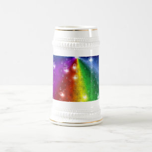 rainbow in elephant skin leatheroptik & raindrops beer stein