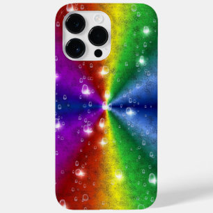 Rainbow in elephant skin leatheroptik , raindrops Case-Mate iPhone 14 pro max case