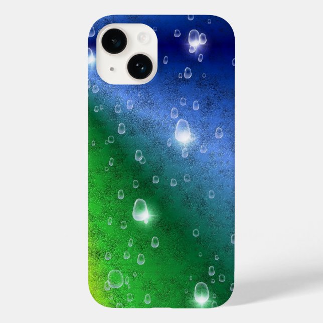 Rainbow in elephant skin leatheroptik & raindrops Case-Mate iPhone case (Back)