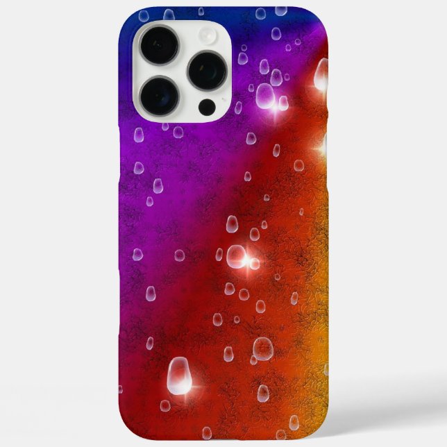Rainbow in elephant skin leatheroptik & raindrops Case-Mate iPhone case (Back)