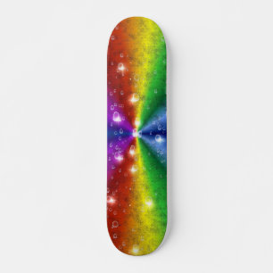 rainbow in elephant skin leatheroptik & raindrops skateboard