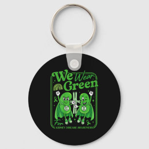 Rainbow in march wear green kidney disease keychain