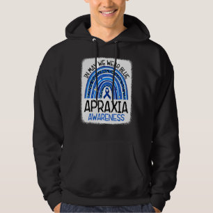 Rainbow In May We Wear Ribbon Apraxia Awareness Mo Hoodie