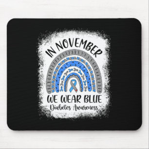 Rainbow In November We Wear Blue Diabetes Awarenes Mouse Pad