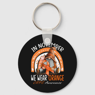 Rainbow In November We Wear Orange Crps Awareness Keychain