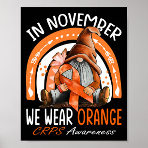 Rainbow In November We Wear Orange CRPS Awareness  Poster