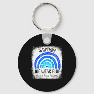 Rainbow In September We Wear Blue Alopecia Areata  Keychain