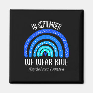 Rainbow In September We Wear Blue Alopecia Areata  Magnet