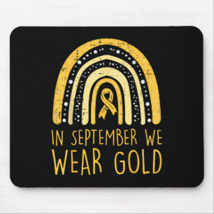 Rainbow In September We Wear Gold Childhood Cancer Mouse Pad