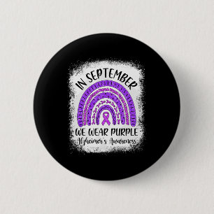 Rainbow In September We Wear Purple Alzheimer's Aw 2 Inch Round Button