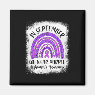Rainbow In September We Wear Purple Alzheimer's Aw Magnet