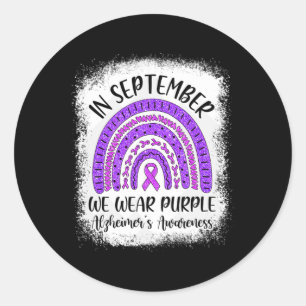 Rainbow In September We Wear Purple Heimerheimer's Classic Round Sticker