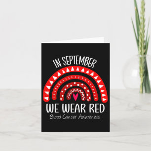 Rainbow In September We Wear Red Blood Cancer Awar Card
