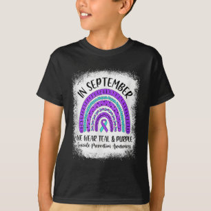 Rainbow In September We Wear Teal Purple Suicide P T-Shirt