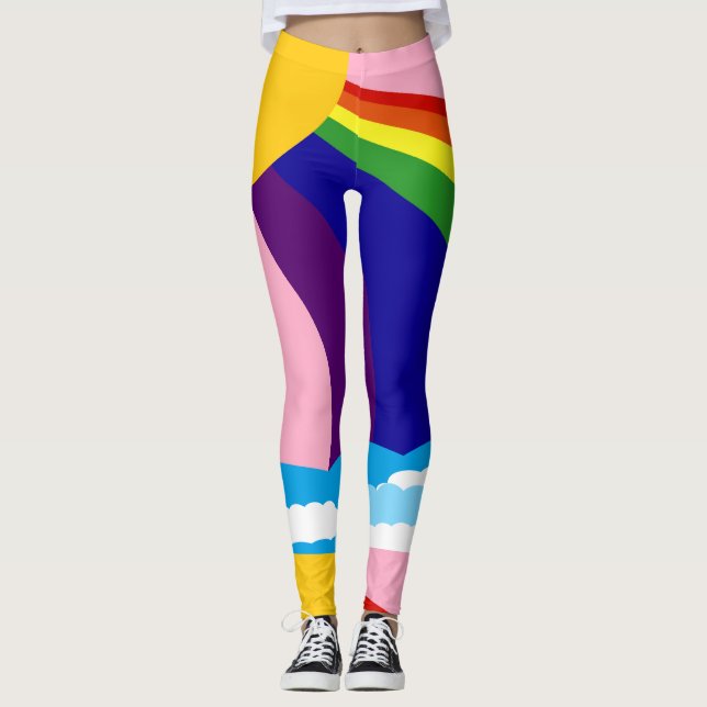 Rainbow In The Clouds Leggings (Front)