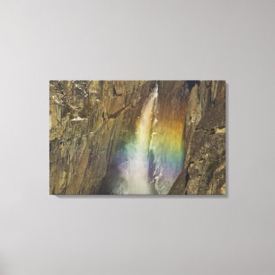 Rainbow in Upper Yosemite Falls in Yosemite Canvas Print