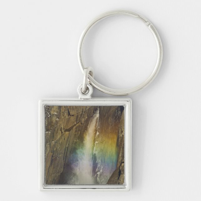 Rainbow in Upper Yosemite Falls in Yosemite Keychain (Front)