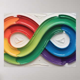 Rainbow Infinity Autism Symbol Abstract Art Poster