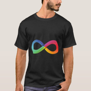 Rainbow Infinity Figure 8 Symbol Pocket Placement T-Shirt