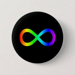 Rainbow Infinity Symbol 2 Inch Round Button