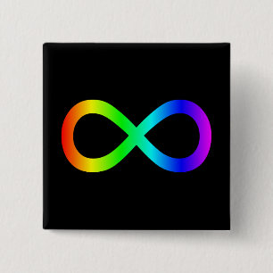 Rainbow Infinity Symbol 2 Inch Square Button