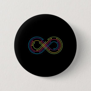 Rainbow Infinity Symbol Pride Autism Awareness Neu 2 Inch Round Button