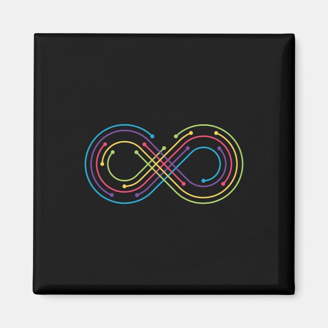 Rainbow Infinity Symbol Pride Autism Awareness Neu Magnet (Front)