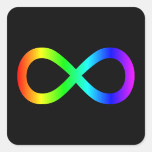 Rainbow Infinity Symbol Square Sticker