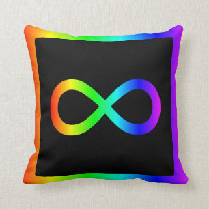 Rainbow Infinity Symbol Throw Pillow