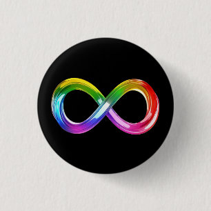 Rainbow Inifinity Symbol 1 Inch Round Button