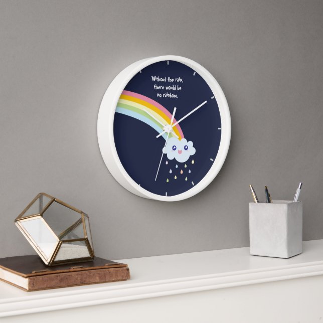 Rainbow Inspirational and Motivational Quote Clock (Office)