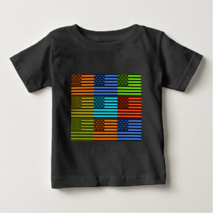 Rainbow-Inspired American Motif Flag Design Baby T-Shirt