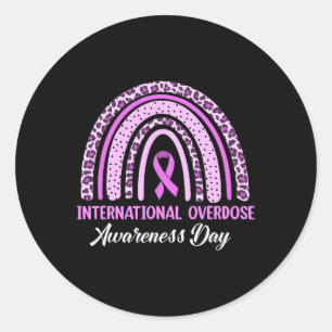 Rainbow International Overdose Awareness Day Purpl Classic Round Sticker