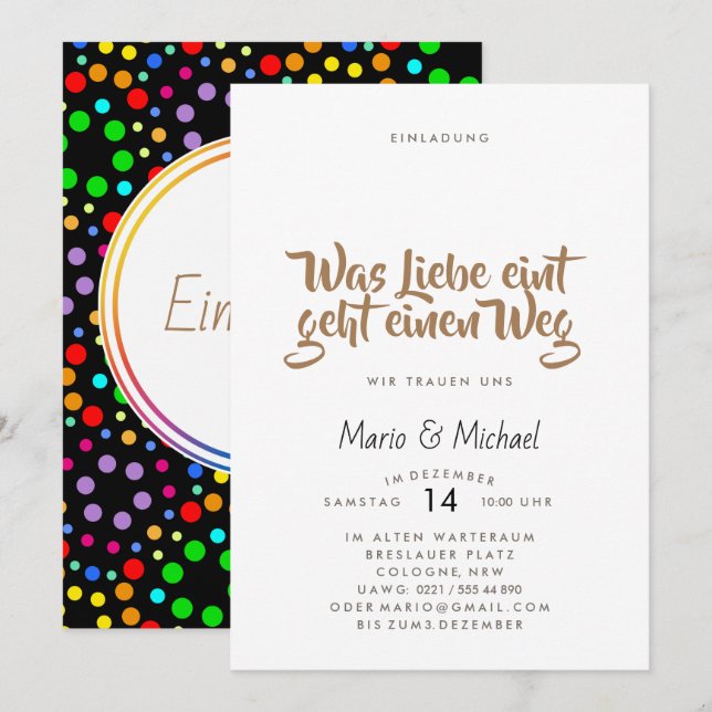 Rainbow invitation (Front/Back)