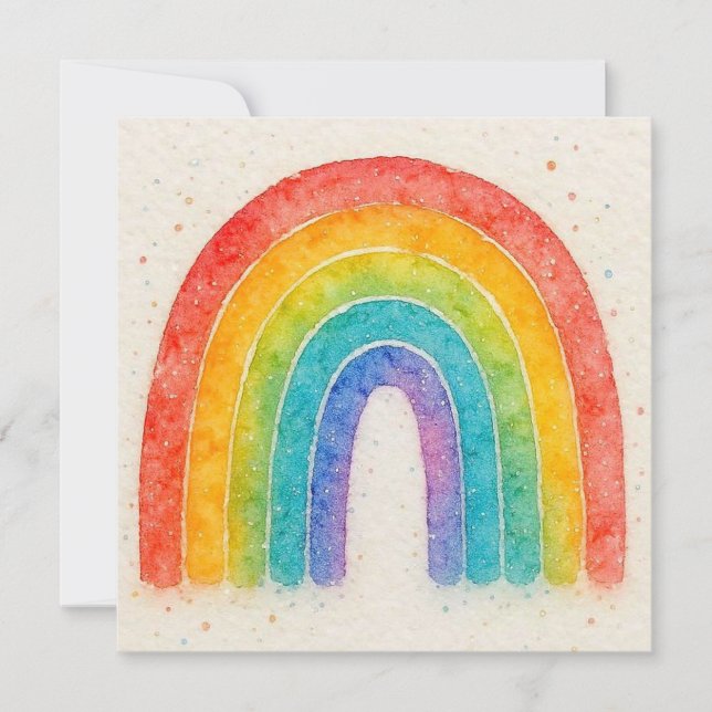 Rainbow invitation card. (Front)