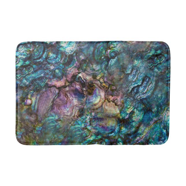 Rainbow Iridescent Abalone Sea Shell Bath Mat (Front)