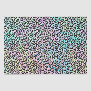 Rainbow Iridescent Gradient and Leopard Spots  Tissue Paper