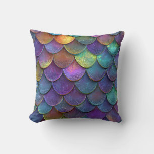 Rainbow Iridescent Mermaid Scales Magic Pillow