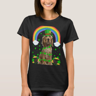 Rainbow Irish English Cocker Spaniel Dog St Patric T-Shirt