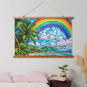 Rainbow island hanging tapestry
