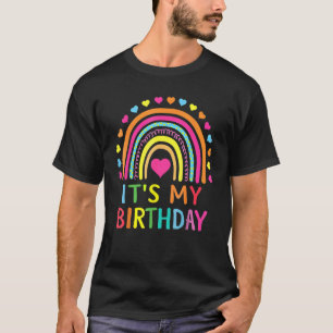 Rainbow It's My Birthday  for Women Teens Girls B  T-Shirt
